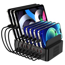 Charging Station for Multiple Devices, 16 Port USB Fast Charging Station, 175...
