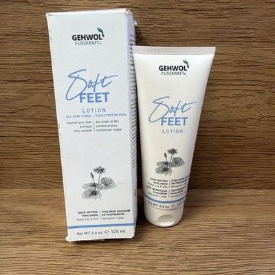 Soft Feet Lotion Deep-Acting Hyaluron 4.4oz /125 mL Water Lily & Silk Foot Cream
