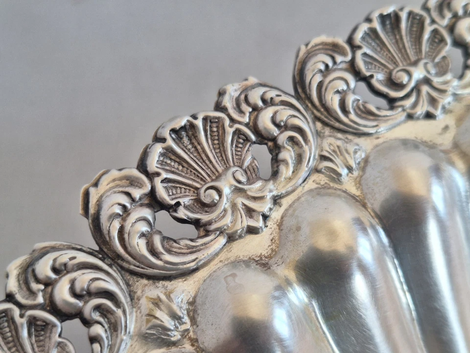 Elegante centrotavola argento 800 antico cestino Firenze Pellegrini vintage - Immagine 3 di 4