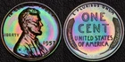 1957 PROOF Lincoln Wheat 1 One Cent MONSTER Rainbow Toning (59-32)