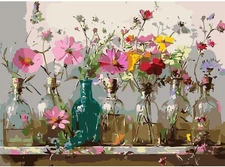 GEMFAMILY Paint by Numbers Flowers DIY Painting On Canvas,by Number HL4659 