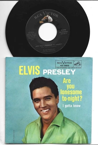 TEEN / ROCK  45 -w/ PIC SLEEVE -ELVIS PRESLEY - ARE YOU LONESOME-  HEAR 1960 RCA