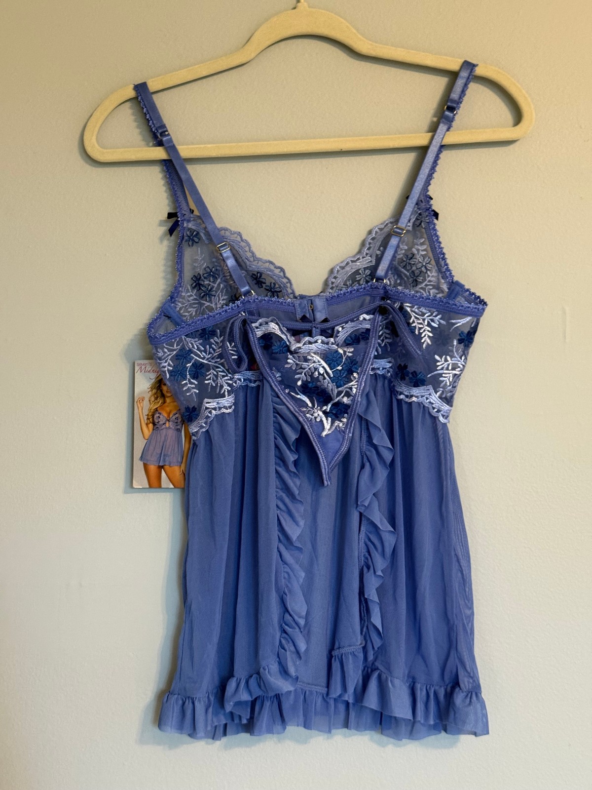 SEVEN TIL MIDNIGHT WOMEN S LINGERIE.SIZE: M BLUE BABYDOLL & PANTY SET FLORAL NEW