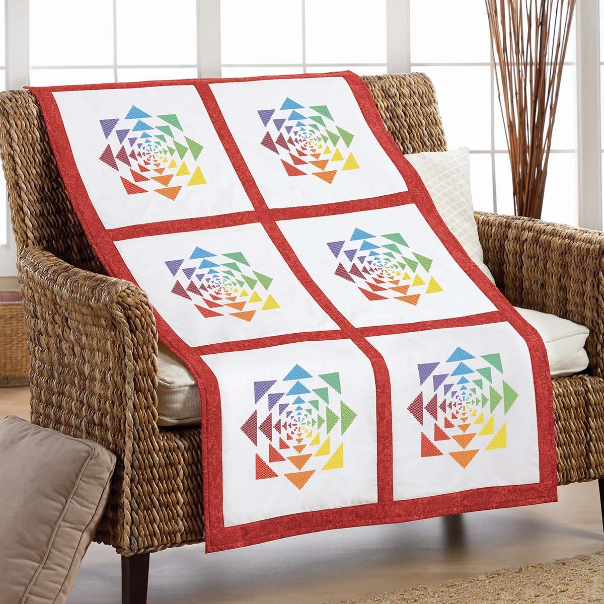Herrschners&reg; Flying Geese Quilt Blocks Stamped Cross-Stitch