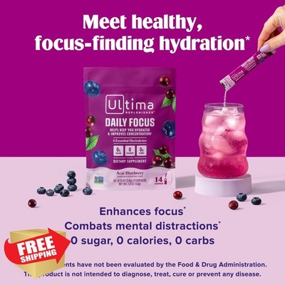 Ultima Replenisher Daily Focus Acai Blueberry 14 Sticks