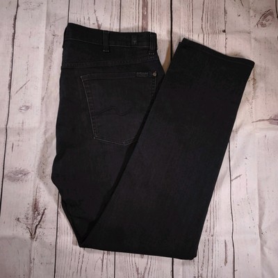 Seven 7 For All Mankind Herren Jeans The Straight W38 L32 schwarz japanischer Stoff
