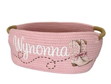 Cowgirl Boot Toy Pink Basket Baby Shower Gift Basket Cute For girls Cute New Mom