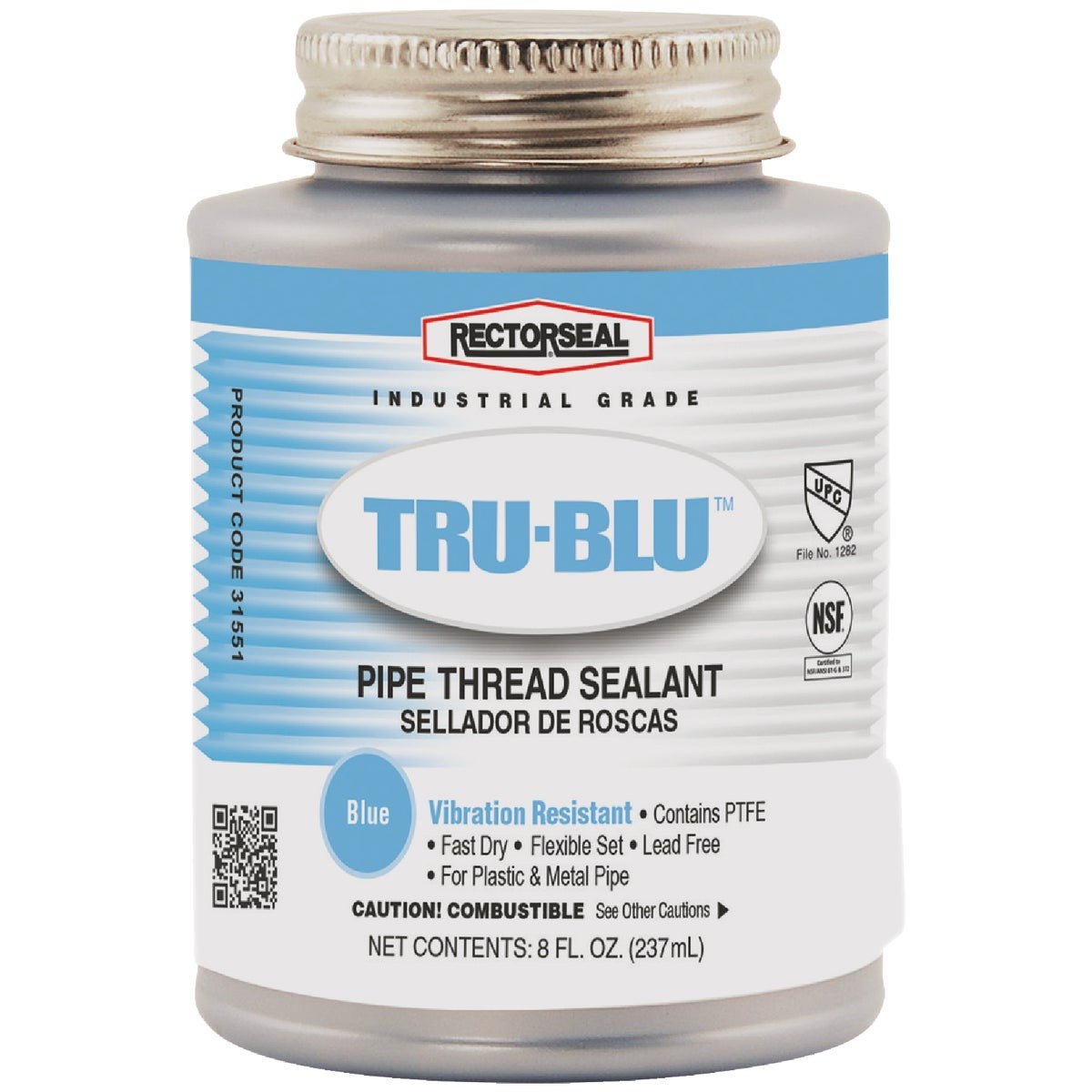 RectorSeal Tru-Blu 8 Oz. Blue Pipe Thread Sealant 31551 Rectorseal Tru-Blu 31551