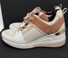 Michael Kors White Pink Gold Tennis Shoes Women's Size 6 M