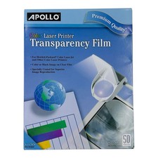 50 Sheets Apollo Color Laser Printer Transparency Film 8.5 x 11 - Sealed Box