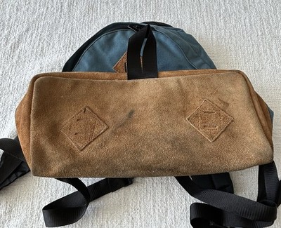 r*n様 00s OUTDOOR PRODUCTS Leather Backpa Vintage Outdoor Products Leather Bottom Blue Backpack Made in USA