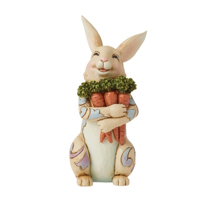 Enesco Jim Shore Heartwood Creek Easter Bunny with Carrots Figurine 5.71 Inch