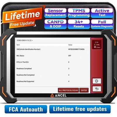ANCEL DS600 Elite Bidirectional OBD2 Diagnostic Scanner Online ECU Coding Tool