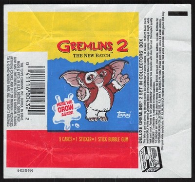1990 Topps Gremlins II 2 Opened Wax Pack Wrapper DD102