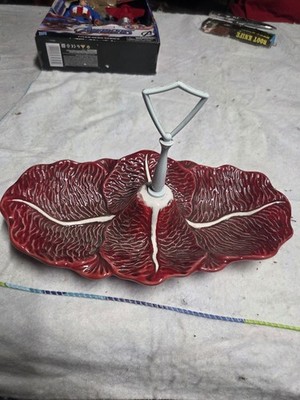 Bordallo Pinheiro Cabbage Red Serving Dish. See Pics
