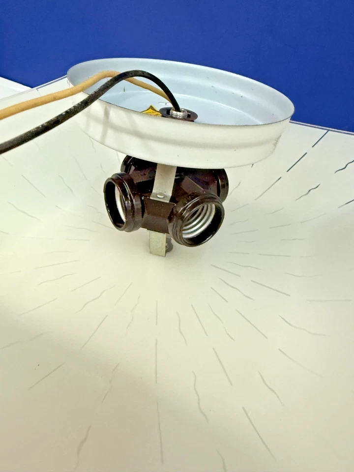 16" DE COLECCIÓN Blanco Cuadrado 4 Luces Techo DORMITORIO Accesorio STARBURST MCM NUEVO 1609 Foto 3 de 4