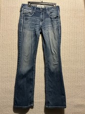 Ariat Real Jeans Womens 30R Blue Marine Mid Rise Stretch Entwined Boot Cut 32x32