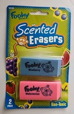 NEW Foohy Scented Erasers 2 Pack 2000s Vintage Eraser Latex Free READ