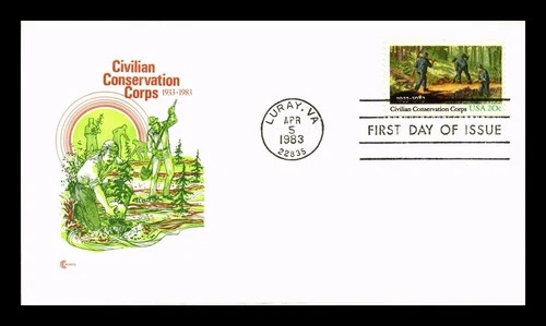 US COVER FIRST DAY OF ISSUE COVER CRAFT CACHETS CIVILIAN CONSERVATION CORPS