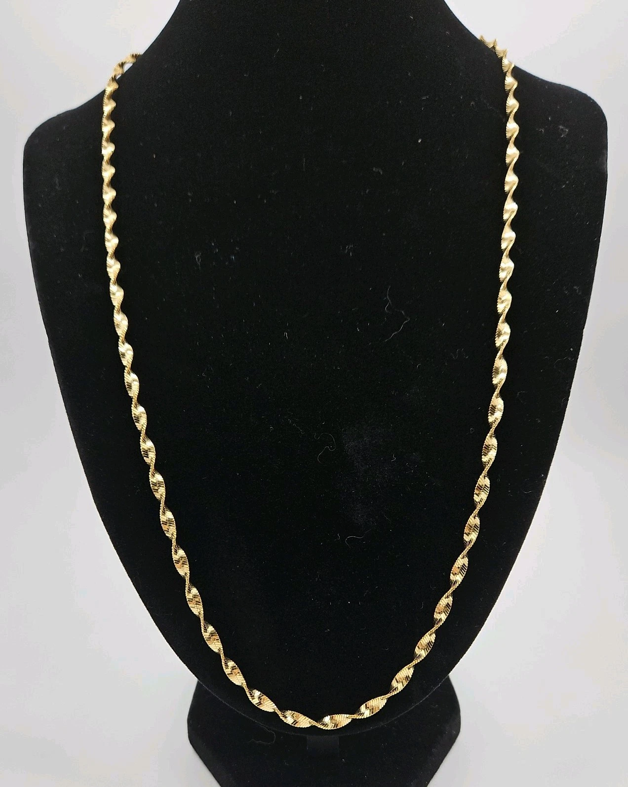 Bellezza Gold Vermeil 925 Silver Twisted Rope Chain Necklace Made in Italy - product detail image 1