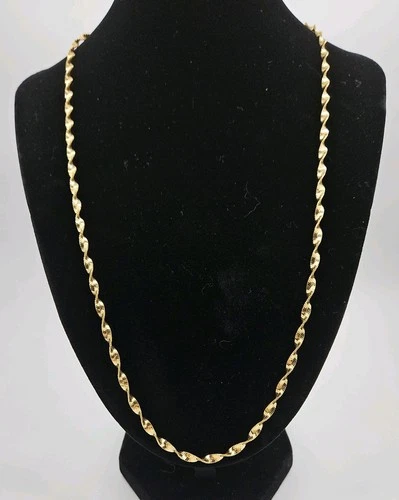 Bellezza Gold Vermeil 925 Silver Twisted Rope Chain Necklace Made in Italy video thumbnail