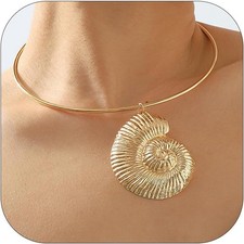 YANCHUN Shell Necklace Gold Starfish Conch Charm Necklaces A1:shell necklace