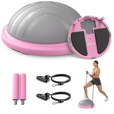 MERACH 2-in-1 Balance Ball Trainer Half Yoga Ball Resistance Bands NEW