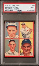 1935 Goudey 4-In-1 Foxx Mahaffey #1B Williams Higgins PSA 4