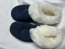 Cloud Nine Sunrise Sheepskin Women's Cozy Slippers Scuff 7 Indoor/Outdoor Blue