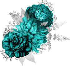 Tile Stickers Kitchen Bathroom Vinyl Sticker 4 Pcs 4x4 6x6 Teal & Silver 03