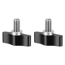Clamping Screw Knob 1/4" x 0.98", 2Pcs Aluminum Alloy Camera Thumb Screws, Black