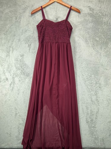 Lily Rose Womens Small Red Wine Formal Dress Lace Top Chiffon Sleeveless NWOT - Picture 3 of 10