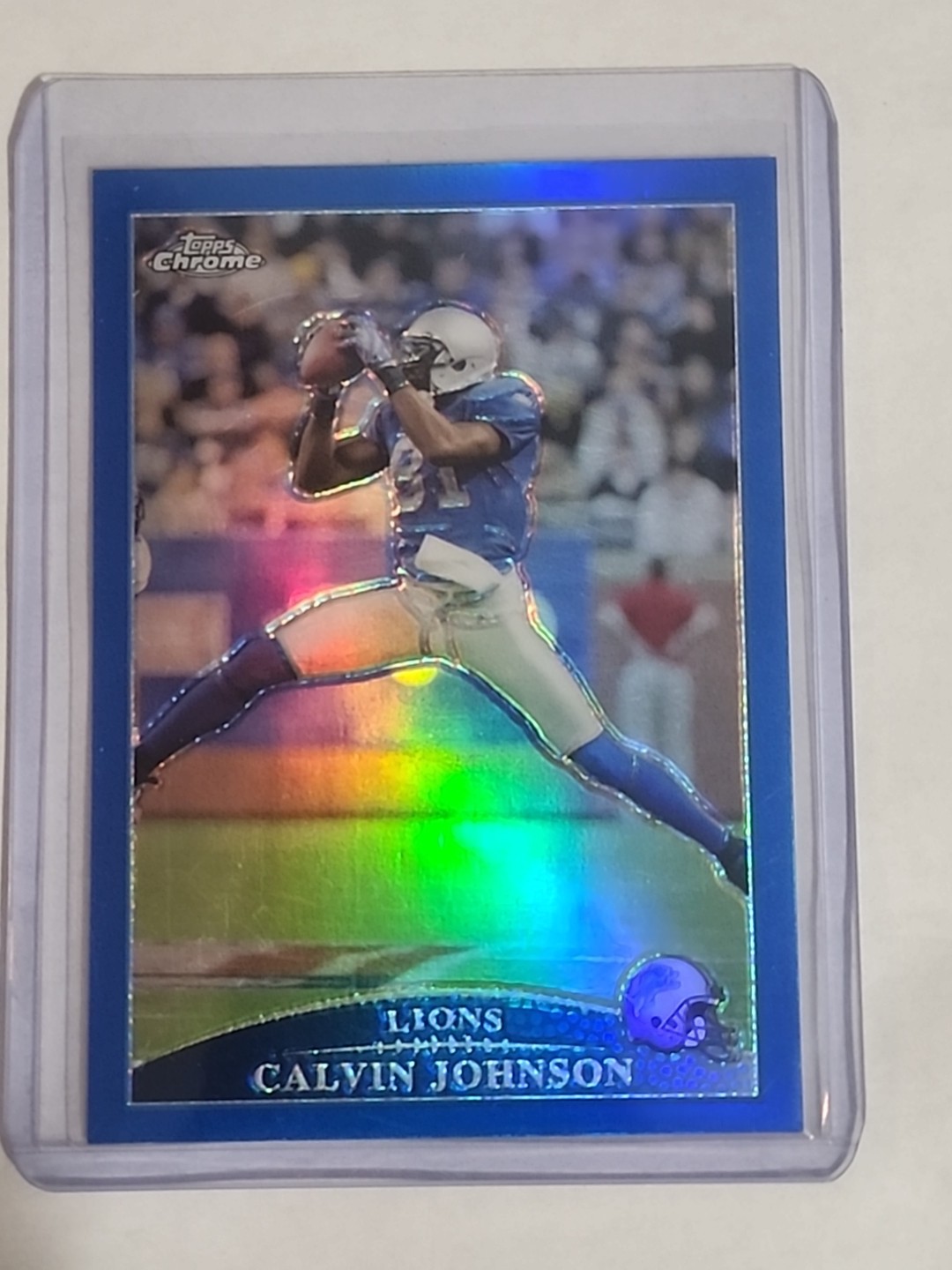 2009 Topps Chrome Blue Calvin Johnson Refractor