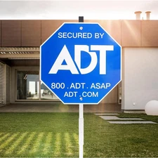 ADT Security Signs(28In All Aluminum), Metal Yard Sign with Stake,Heavy Duty Wea