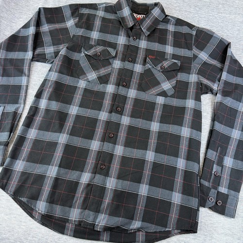 Rara camicia uomo Dixxon Counts Kustoms con bottoni taglia large alta LT flanella - Foto 2 di 3