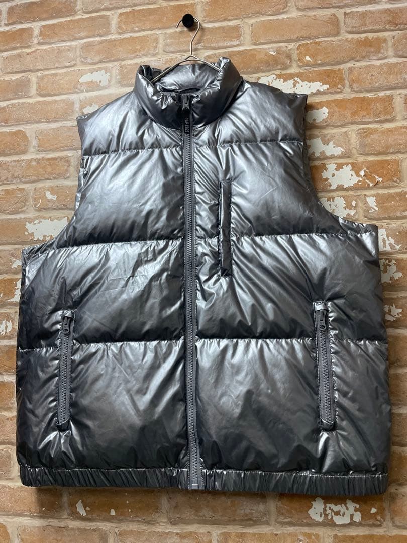 Old Gap GAP Down Vest Silver Silver Oversize XL - image 2