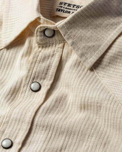 NWT Taylor Stitch Stetson The Western Shirt in Natural Corded Denim Mens Medium - Picture 3 of 9