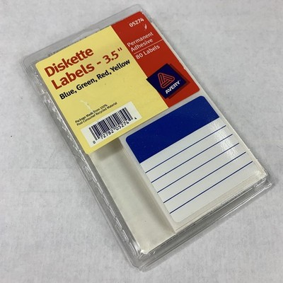 Avery 05274 3.5'' Diskette Labels 80 Label Vintage Multiple Colors New SEALED OEM