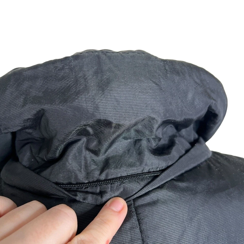 Burberry Down Filled Puffer Jacket Long Winter Coat FLAW Black Womens Medium - Image 4 of 4