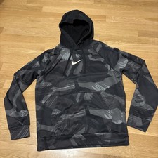 Nike Therma-FIT AOP Camo Hoodie Sweatshirt Center Swoosh DQ6949 010 Mens Small