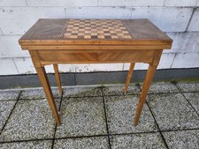 TAVOLO DA GIOCO CON SCACCHIERA ,  LASTRONATO IN NOCE E ACERO, PRIMI’ 800