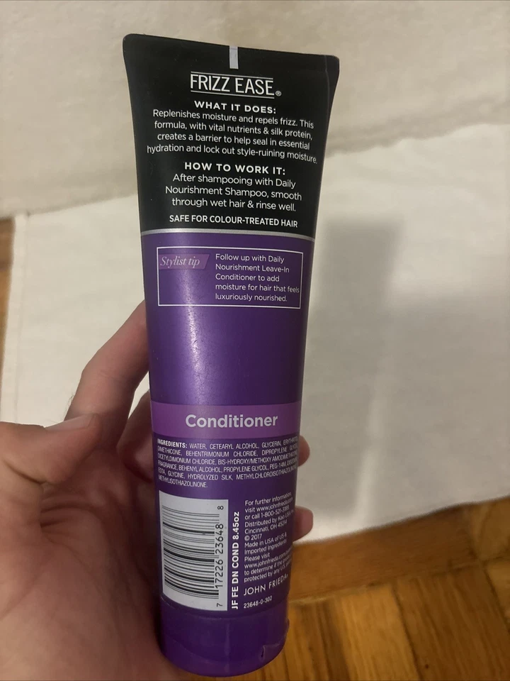 Acondicionador hidratante nutritivo diario John Frieda Frizz Ease 8,4 oz nuevo sin caja Foto 3 de 4
