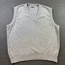 Vintage Jantzen Sweater Vest XL Gray V Neck Made in USA