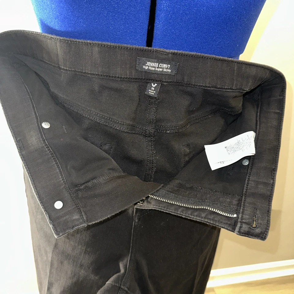 👖 VERDADEIRA RELIGIÃO, Feminino, Jennie Curvy, Jeans Skinny Cintura Alta, Preto, Tamanho 36 - Imagem 4 de 4
