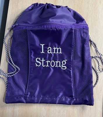 Thirty One Cinch Sac Purple I AM STRONG Sports Travel School