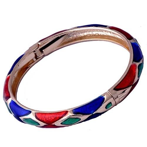 Brazalete Precioso Nuevo Enchapado en Oro Amarillo Color Joya Diseño Diamante Esmalte - Imagen 2 de 8