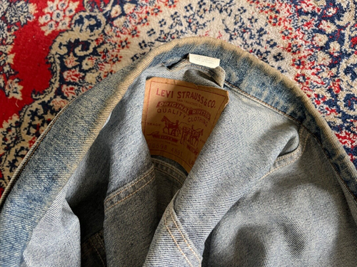 Vintage 1990s 1993 Levi Strauss Denim Jean trucker jacket XL cotton - Picture 5 of 7