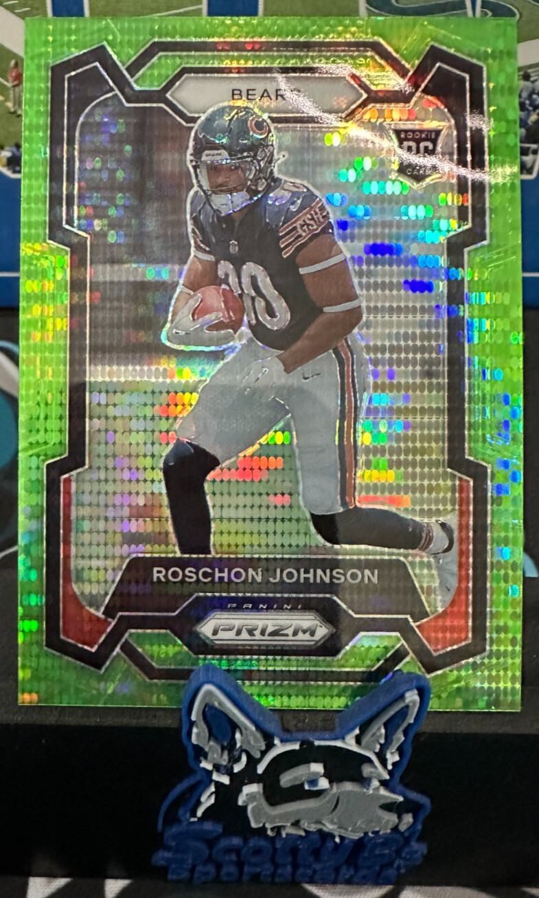 2023 Panini Prizm - Rookies Roschon Johnson #314 Green Pulsar Prizm (RC) - Bears