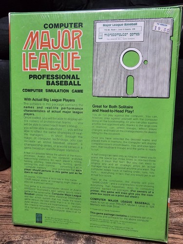 SEALED Major League Pro Baseball Avalon Hill Micro Computer Games TRS-80 New - Picture 3 of 3