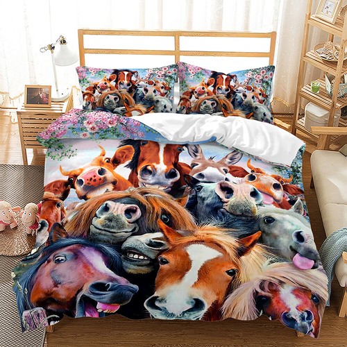Lustiges Tiermotiv niedliche Hunde Katzen Blumen Haustierliebhaber Bettdecke Bettbezug Bett-Set - Bild 18 von 21
